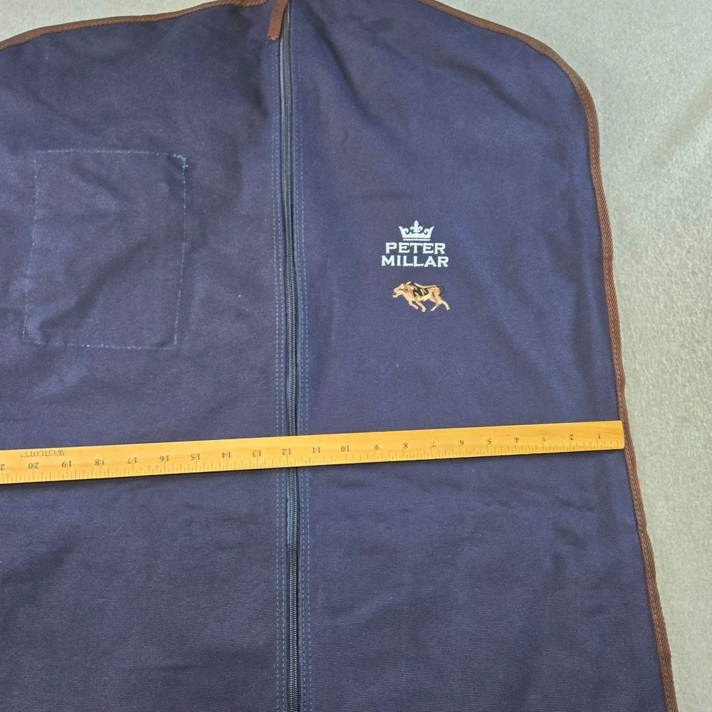 Peter Millar Garment Bag Blue 39in Canvas Soft Case Clothing Compartment